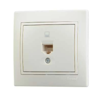 Купить Розетка компьютерная "MIRA" 1 местн., кремовый (1/10/120) "LEZARD" 701-0303-139