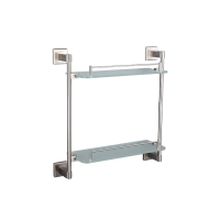 Купить Полка для ванной 2-ярусная G1707-2 сатин, стекло (1/10) "GAPPO"