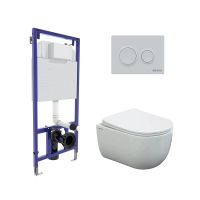 Купить Комплект для монтажа подвесного унитаза (унитаз "VENTAS", инсталляция "NOVUM", кнопка о1) "BERGES"