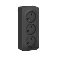 Купить Розетка открыт. уст. "BLANCA" 3-х местн. 16а, антрацит (1/6/12) "SCHNEIDER"