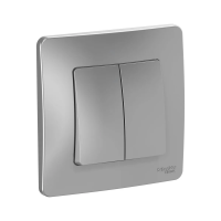 Купить Выключатель "BLANCA" 2-х кл. 10а, алюминий (1/10/20) "SCHNEIDER"