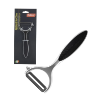 Купить Овощечистка "MODERNO" с горизонтальным лезвием, прорезиненная ручка (1/12/36) "MALLONY"