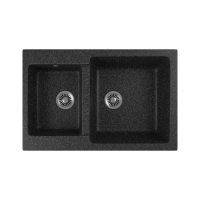 Купить Мойка для кухни врезная искусств. камень GRS-76K-308 двойная 780*510 мм черная (1) "GREENSTONE"