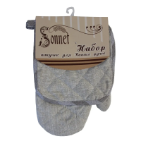 Купить Прихватка с рукавицей рогожка, лён (1/40) "SONNET"