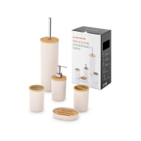 Купить Набор аксессуаров для ванной "Бамбук" (бежевый) 5 предметов (1/4) "Альтернатива" м8168