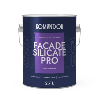 Краска фасадная "FACADE SILICATE PRO" силикатная база A 2,7 л (1) "KOMANDOR"