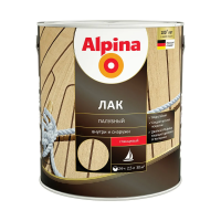 Лак яхтный (палубный) алкидно-уретановый глянцевый 2,5 л (1/4) "ALPINA"