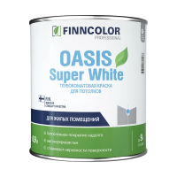 Краска "OASIS SUPER WHITE"  0,9 л (1/6) для потолков "FINNCOLOR"