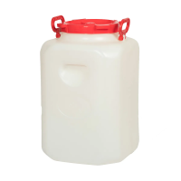 Купить Бочка пласт. 50 л с крышкой и ручками квадратная (белая) (1/3) "Радиан"