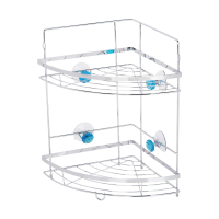 Купить Полка для ванной угловая 2-х ярусная на присосках "Бриллиант" 24,5*24,5*38 см (1/6)"рыжий кот" W2667