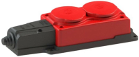 Купить Колодка ОУ 2гн. с загл. каучук 2Р+РЕ 1х16А IP54NE-AD 4122 КРАСНАЯ