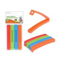 Купить Зажимы для пакетов "Клип" 11 см, набор 4 шт. (1/24/192) "Мультидом" LF75-75