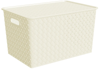 Купить Корзина для хранения с крышкой "Береста" 14 л  35*24,5*20,5 см (слоновая кость) (1/12) "Виолет"