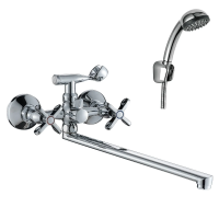 Купить Смеситель для ванн  RS42-80 длинный плоский излив, двухвентильный (1/12) "ROSSINKA"