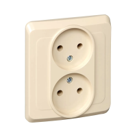 Купить Розетка "Этюд" 2-х местн. 16а, кремовый (1/20/120) "SCHNEIDER"