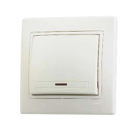 Купить Выключатель "MIRA" 1 кл. с индикатором, кремовый (1/10/120) "LEZARD" 701-0303-111