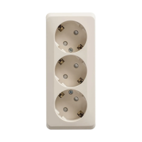 Купить Розетка открыт. уст. "Этюд" 3-х местн. с заземл, с шторками 16а, кремовый (1/9/72) "SCHNEIDER"