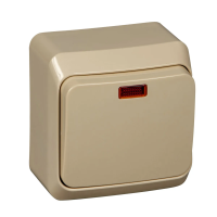 Купить Выключатель открыт. уст. "Этюд" 1 кл. с индикатором 10а, кремовый (1/25/200) "SCHNEIDER"