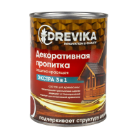 Пропитка декоративная "Экстра 3 в 1" махагон 0,8 л (1/8) "DREVIKA"