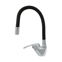 Купить Смеситель для кухни "Эко" цс-см 27/2ш D35 м43 гибкий силикон. излив (черный) (1/10)