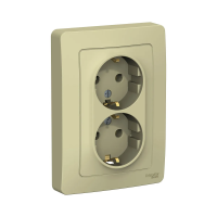 Купить Розетка "BLANCA" 2-х местн. с заземл. 16а, бежевый (1/6/12) "SCHNEIDER"