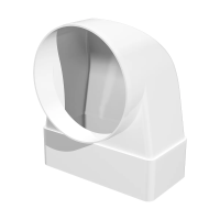 Купить Соединитель 90° плоского канала с круглым 60 х 120 мм /D100 (1/30) "Эра"  612ск10кп