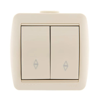 Купить Выключатель открыт. уст. "NATA" 2-х кл. проходной, кремовый (1/10/120) "LEZARD" 710-0300-106