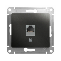 Купить Розетка компьютерная "GLOSSA" 1 местн. RJ45 (механизм) антрацит (1/10/160) "SCHNEIDER"