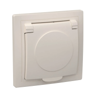 Купить Розетка "Кварта" 1 местн. с заземл, с крышкой рсб10-3-ккм, 16а, кремовый (1/8/160) "IEK"