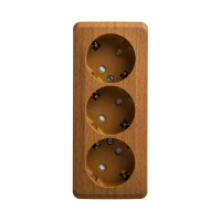 Купить Розетка открыт. уст. "Этюд" 3-х местн. с заземл, с шторками 16а, бук (1/9/72) "SCHNEIDER"