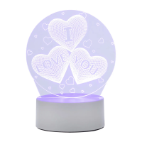 Купить Светильник-ночник EN-NL-22 3D "Три сердца" (1/50) "ENERGY"