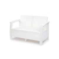 Купить Диван пласт. "Ротанг плюс" 2-х местный 1270*700*790 мм (белый) (1) "Альтернатива" м8351