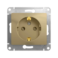 Купить Розетка "GLOSSA" 1 местн. с заземл, с шторками (механизм) 16а, титан (1/20/160) "SCHNEIDER"