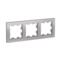 Купить Рамка "ATLASDESIGN" 3-х местн. универс., алюминий (1/5/20) "SCHNEIDER"