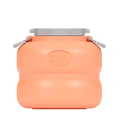 Купить Канистра-бочка пласт. "Байкал" 30 л с крышкой и ручками (оранжевый/серый) (1/6) "Альтернатива" м7598