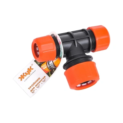 Купить Тройник для соединения шлангов 1/2"-1/2"-3/4" цанговый "Жук" (1/18)