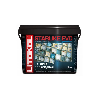 Купить Затирка эпоксидная 2-х комп. "STARLIKE EVO" S.145 NERO CARBONIO, ведро 5 кг (1) LITOKOL