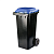 Купить Бак пласт. для мусора с крышкой на колесах 120 л (черный/синий) (1) "Альтернатива" м4667