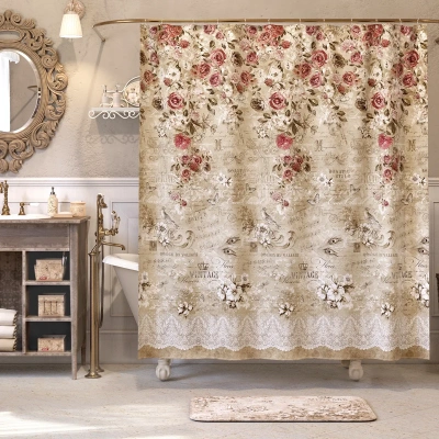 Купить Штора для ванной 180*180 см (полиэстер) "VINTAGE FLOWERS" (1/24) "VALIANT" VN-F-1818