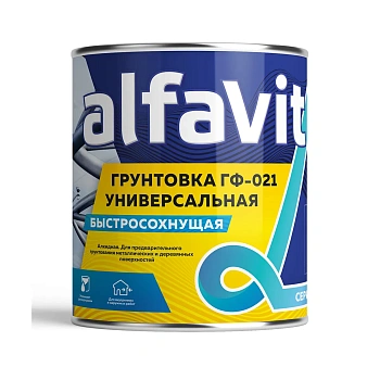 Грунт гф-021 "ALFAVIT" быстросохнущий серый 1,9 кг (1/6) серия альфа