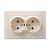 Купить Розетка "Кварта" 2-х местн. с заземл. рс12-3-ккм, 16а, кремовый (1/8/160) "IEK"