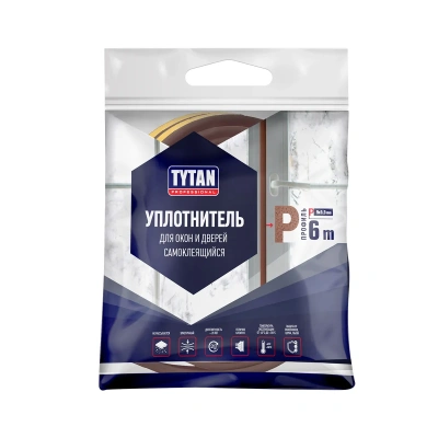 Купить Уплотнитель P 9 X 5,5 MM коричневый 6 м (1/20) "TYTAN PROFESSIONAL"