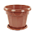 Купить Горшок для цветов "Гармония"  1,5 л  D 170 мм с поддоном (коричнев.) (1/30) "Альтернатива" м1574