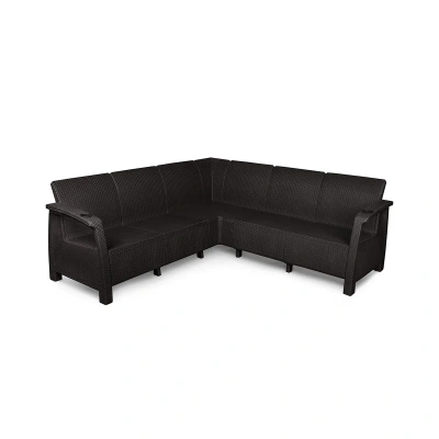 Купить Диван пласт. "Ротанг плюс" угловой (мокко) (1) "Альтернатива" м8838