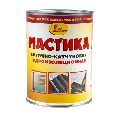 Купить Мастика битумно-каучуковая 1 л (1/12) новбытхим