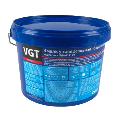 Эмаль вд-ак-1179  универсал.  полуглянц. база а супербелая  2,5 кг (1/4) "Вгт"