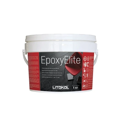 Купить Затирка эпоксидная 2-х комп. "EPOXYELITE" E.06 мокрый асфальт, ведро 1 кг (1) LITOKOL