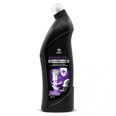 Купить Средство для прочистки труб "DIGGER-GEL PROFESSIONAL" 1 л (1/8) "GRASS"