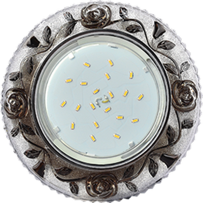 Купить Светильник встроенный Ecola GX53-H4 LD7071 Розы Черный/хром 35х125 