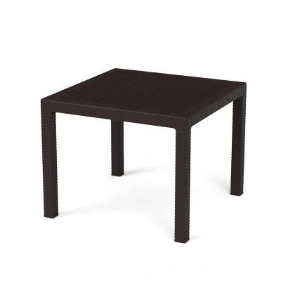 Купить Стол пласт. "Ротанг плюс" 940*940*740 мм (мокко) (1) "Альтернатива" м8842